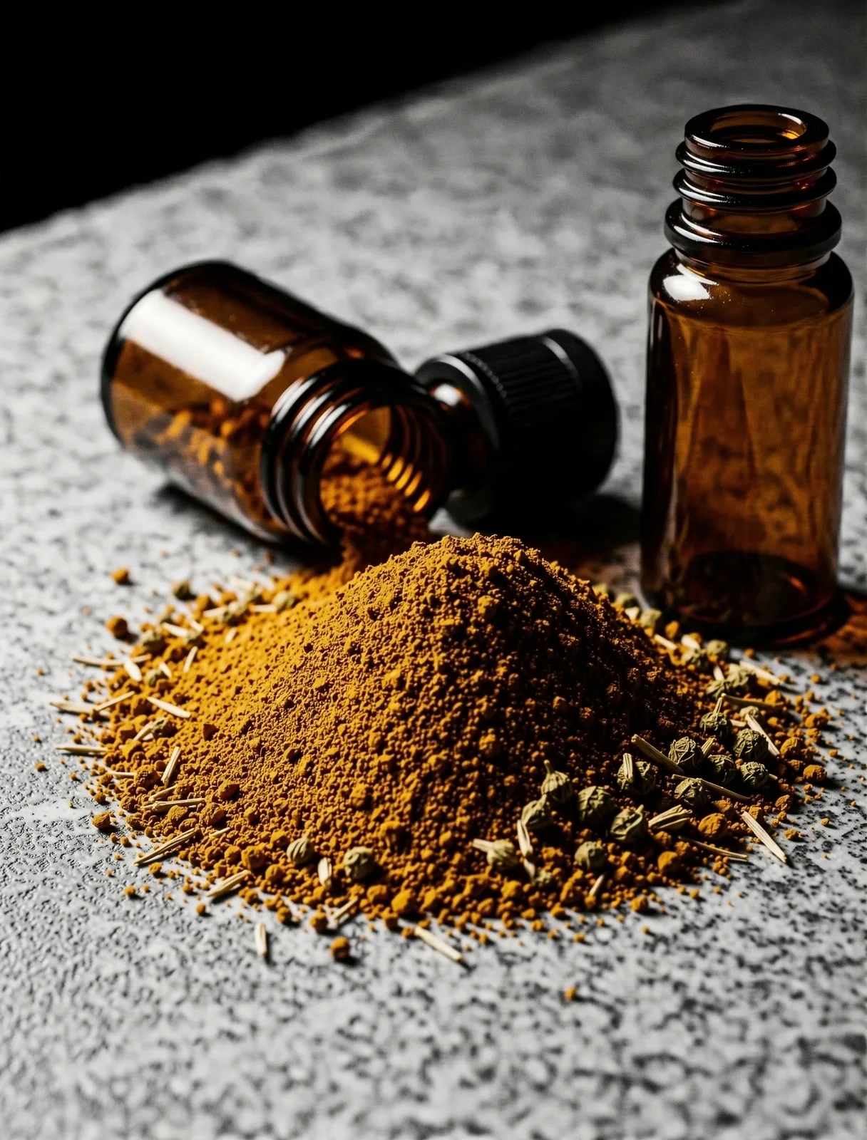 Botanical detail in apothecary setting